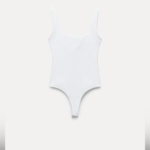 Zara White low back bodysuits nwt size small